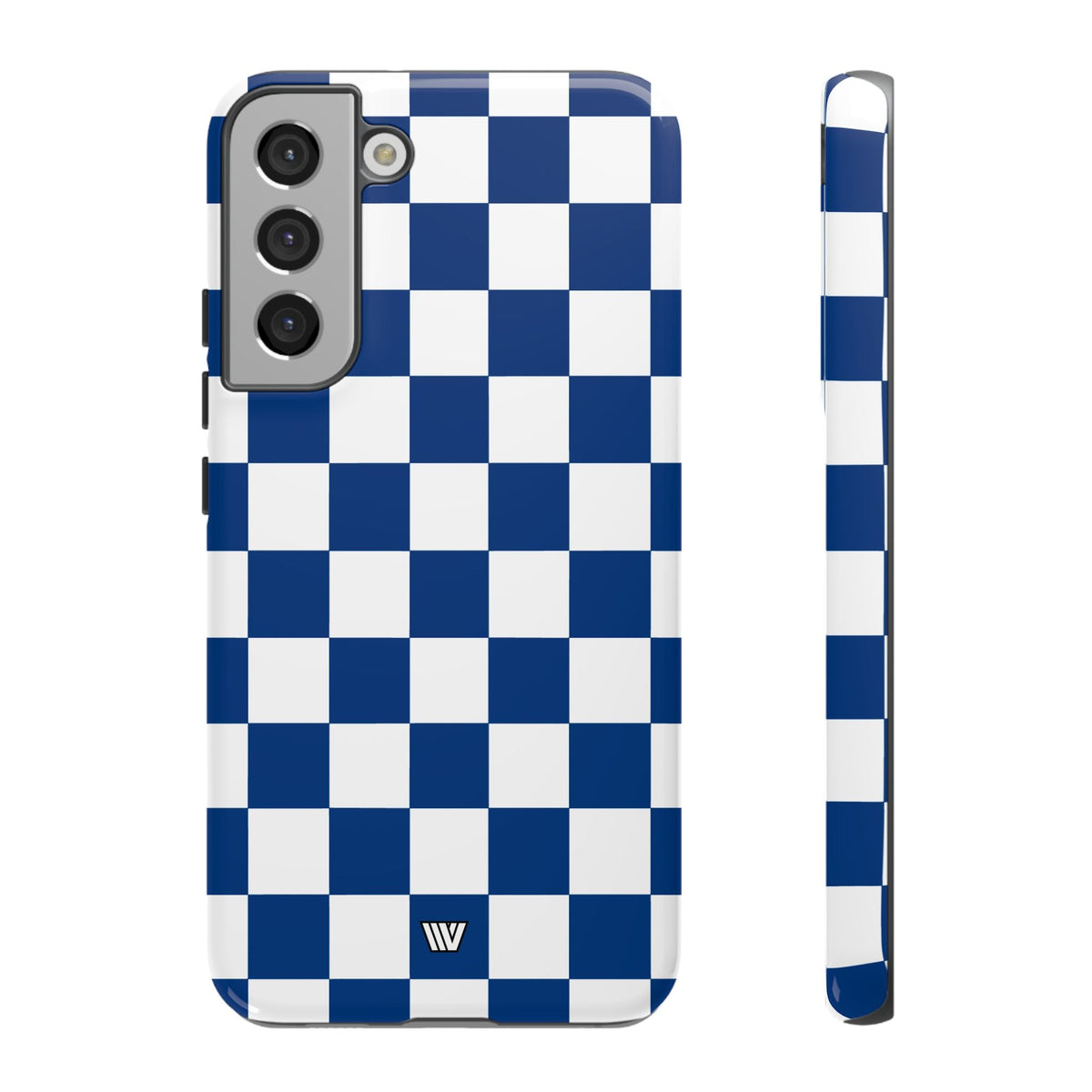 Blue White Checkerboard Tough Phone Case