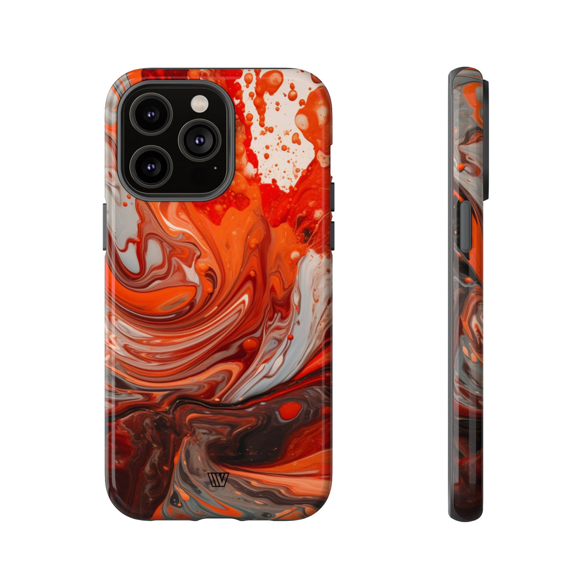 White Fire Paint Swirl Tough Phone Case