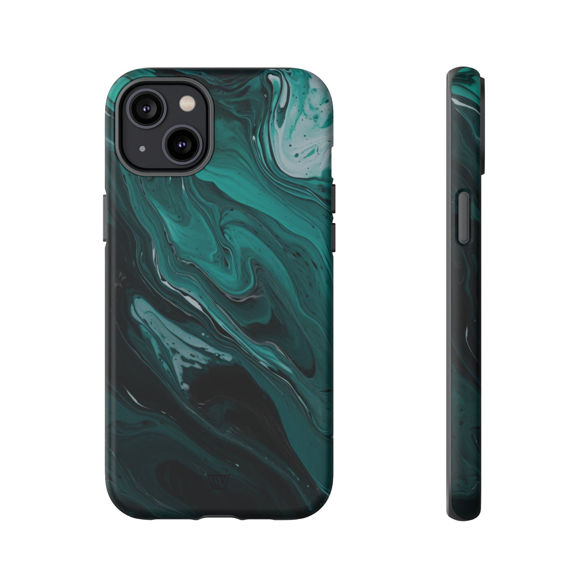 Teal Paint Swirl Tough Phone Case