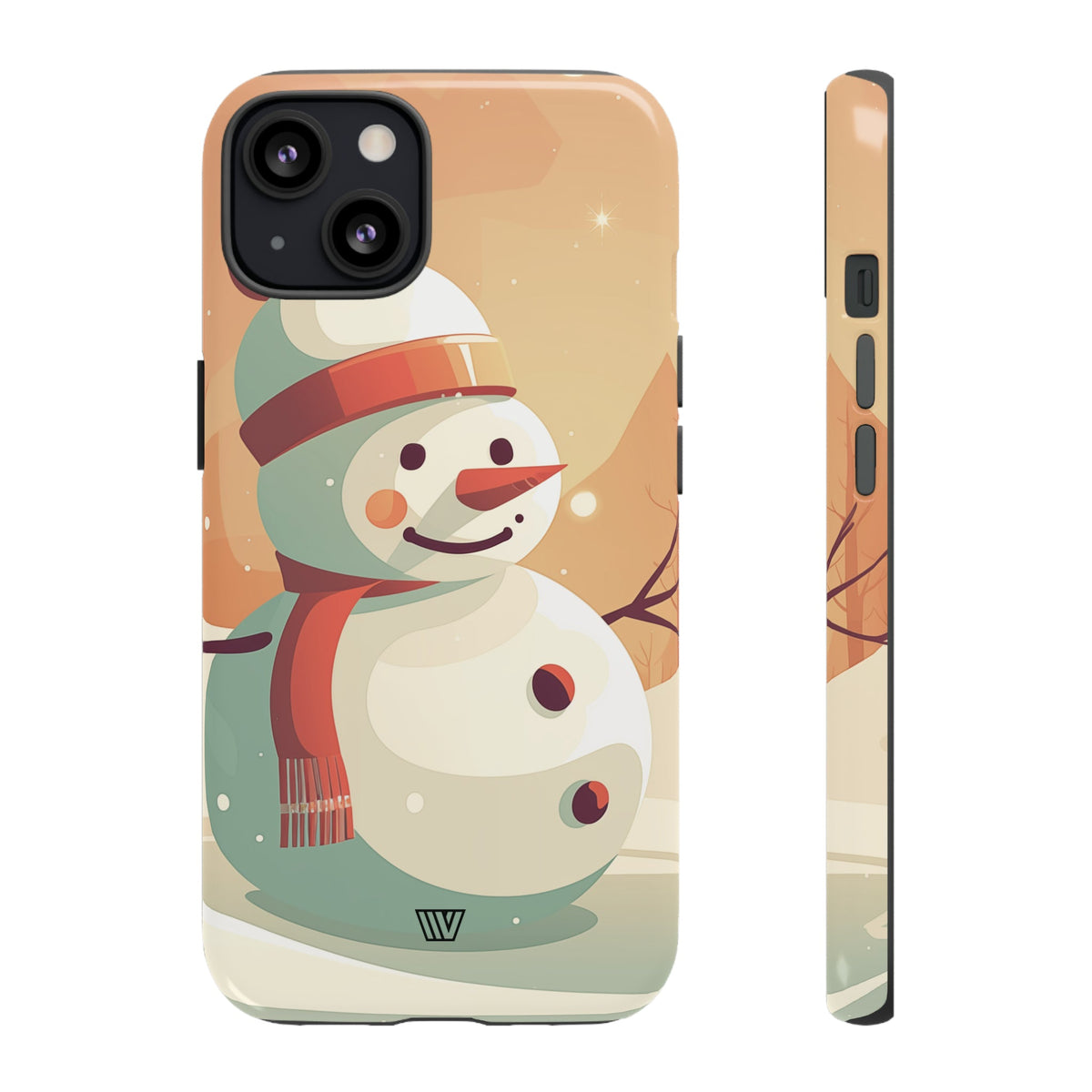 Tough Phone Case Impact Resistant Polycarbonate Dual-Layer SUNSET SNOWMAN
