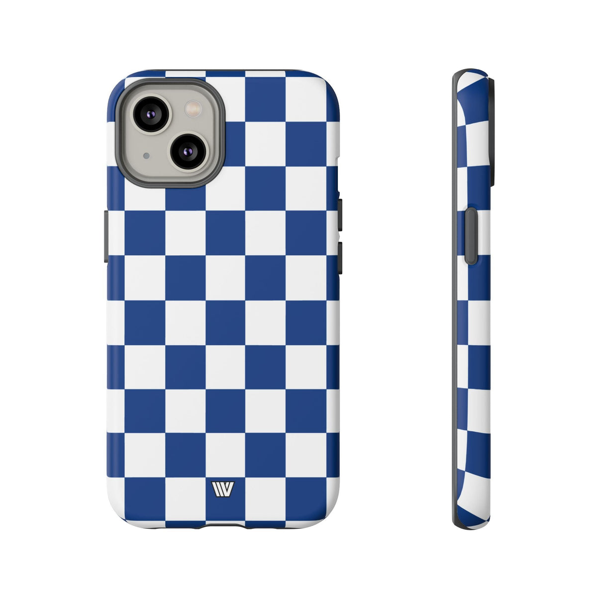 Blue White Checkerboard Tough Phone Case
