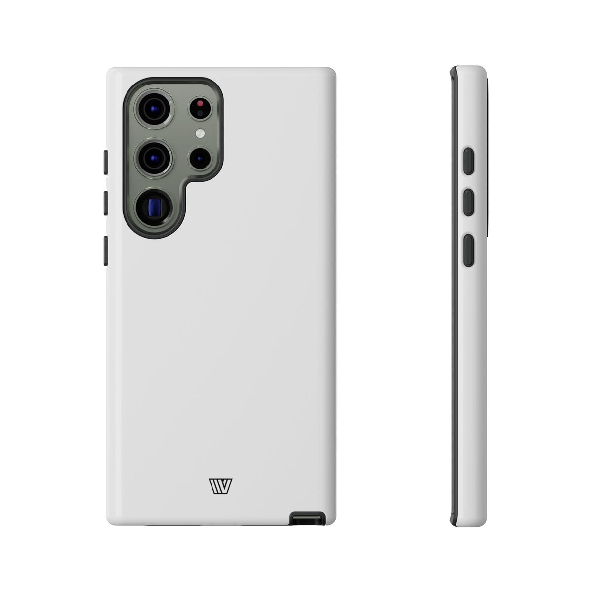 All White Tough Phone Case Protective Dual-Layer Polycarbonate Shell