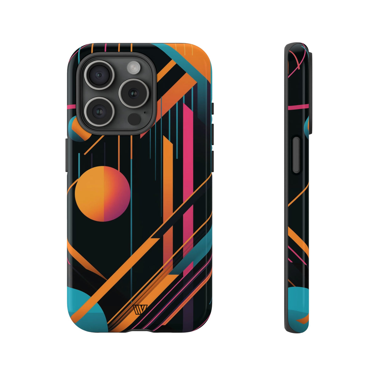Tough Phone Case Dual-Layer Impact Resistant BOLD RETRO LINES
