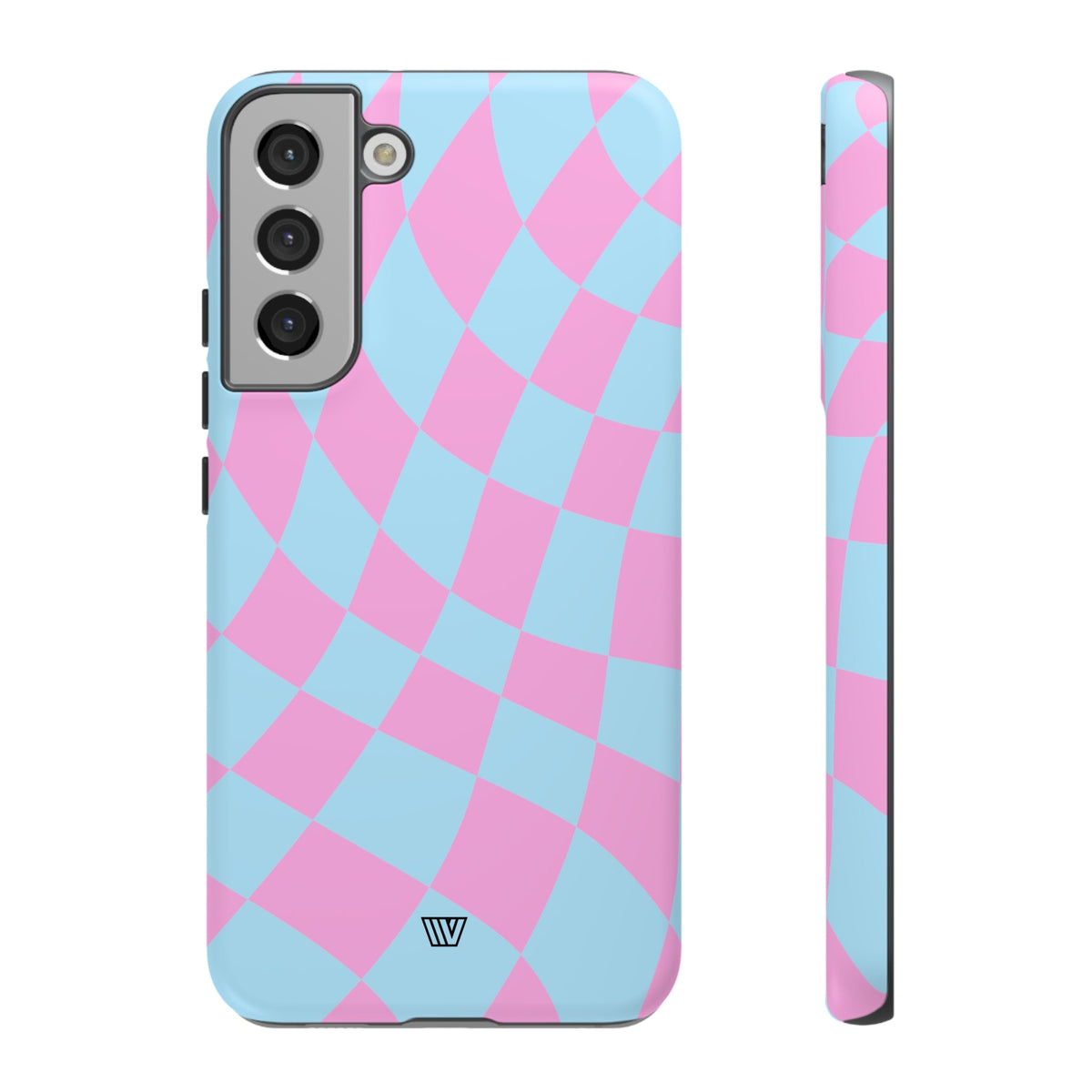 Blue Pink Curvy Checkerboard Tough Phone Case Trovvve