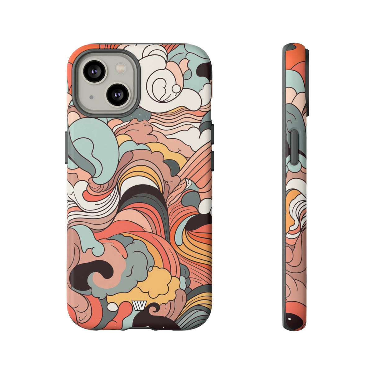 Abstract Doodle Clouds Tough Phone Case