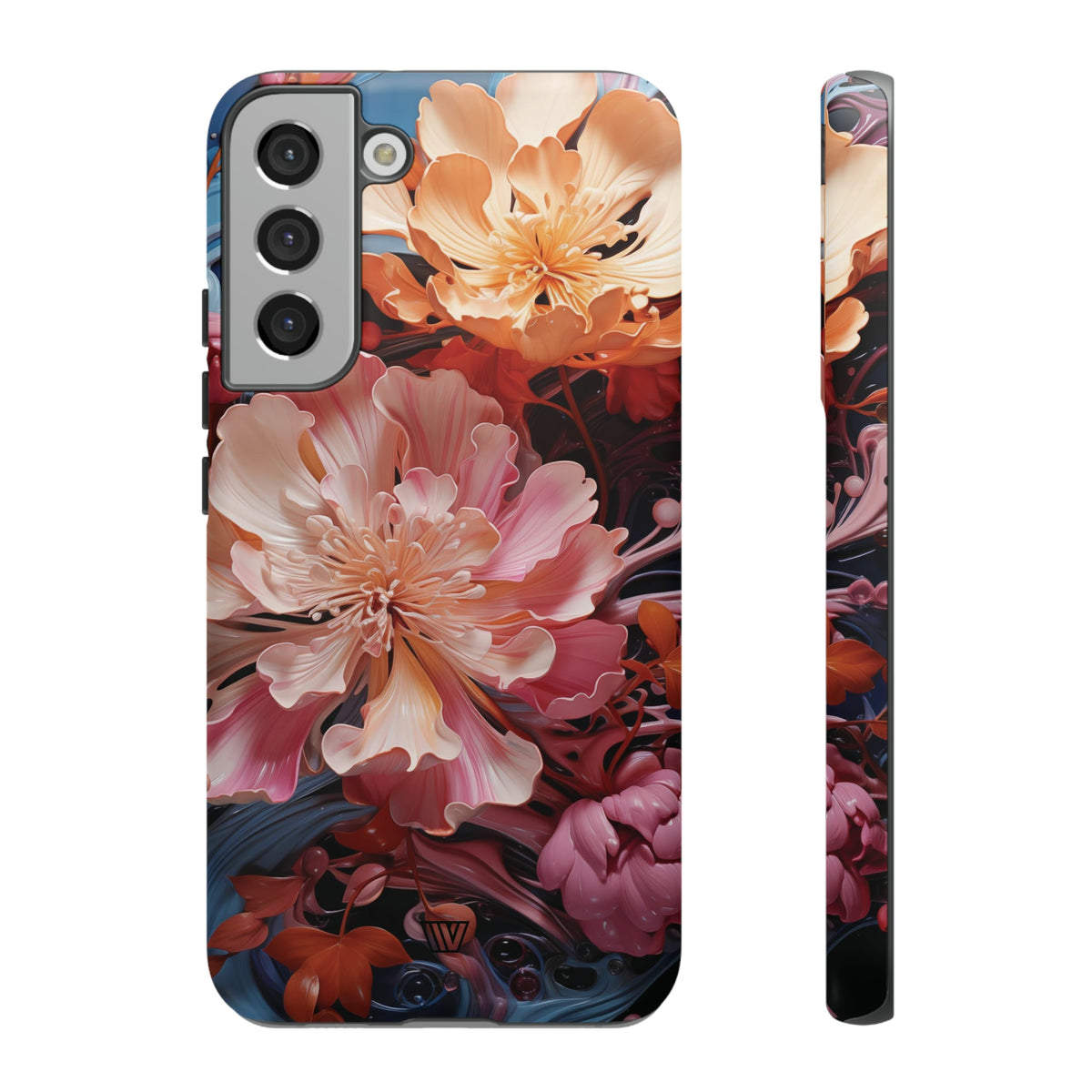 Paint Swirl Flowers Tough Phone Case