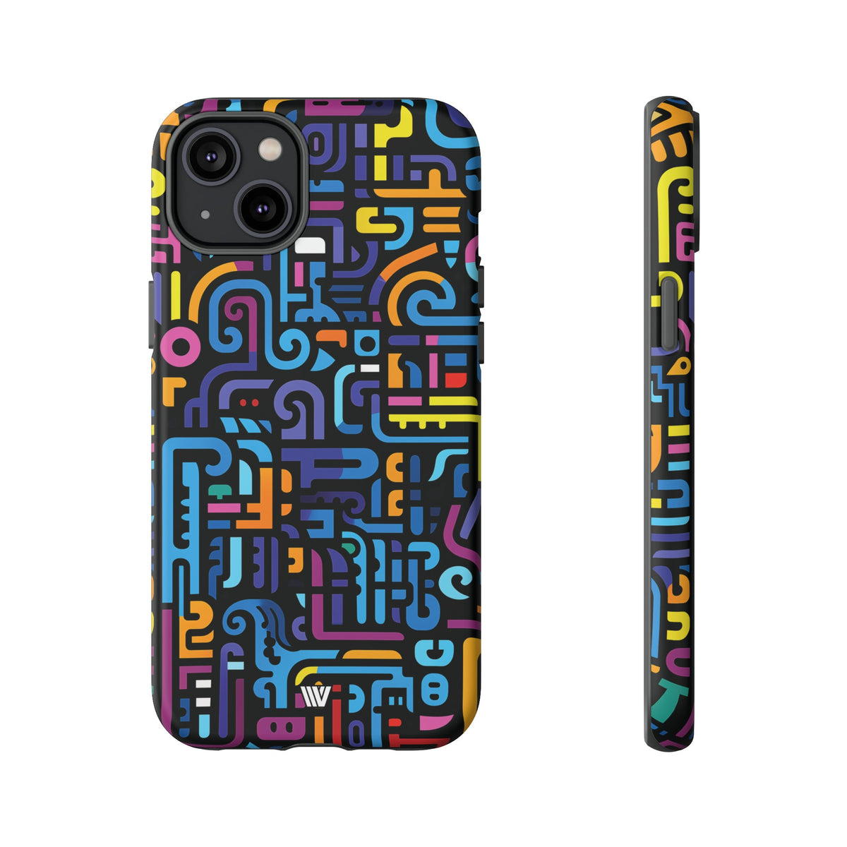 Tough Phone Case Dual-Layer Impact Resistant NEON GLYPHS