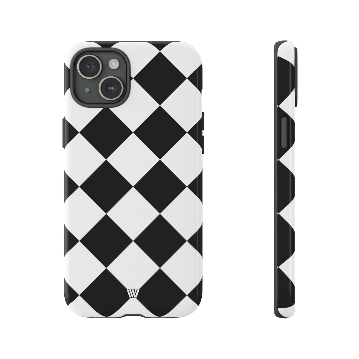 Black & White Diamond Tough Phone Case Dual-layer Protection