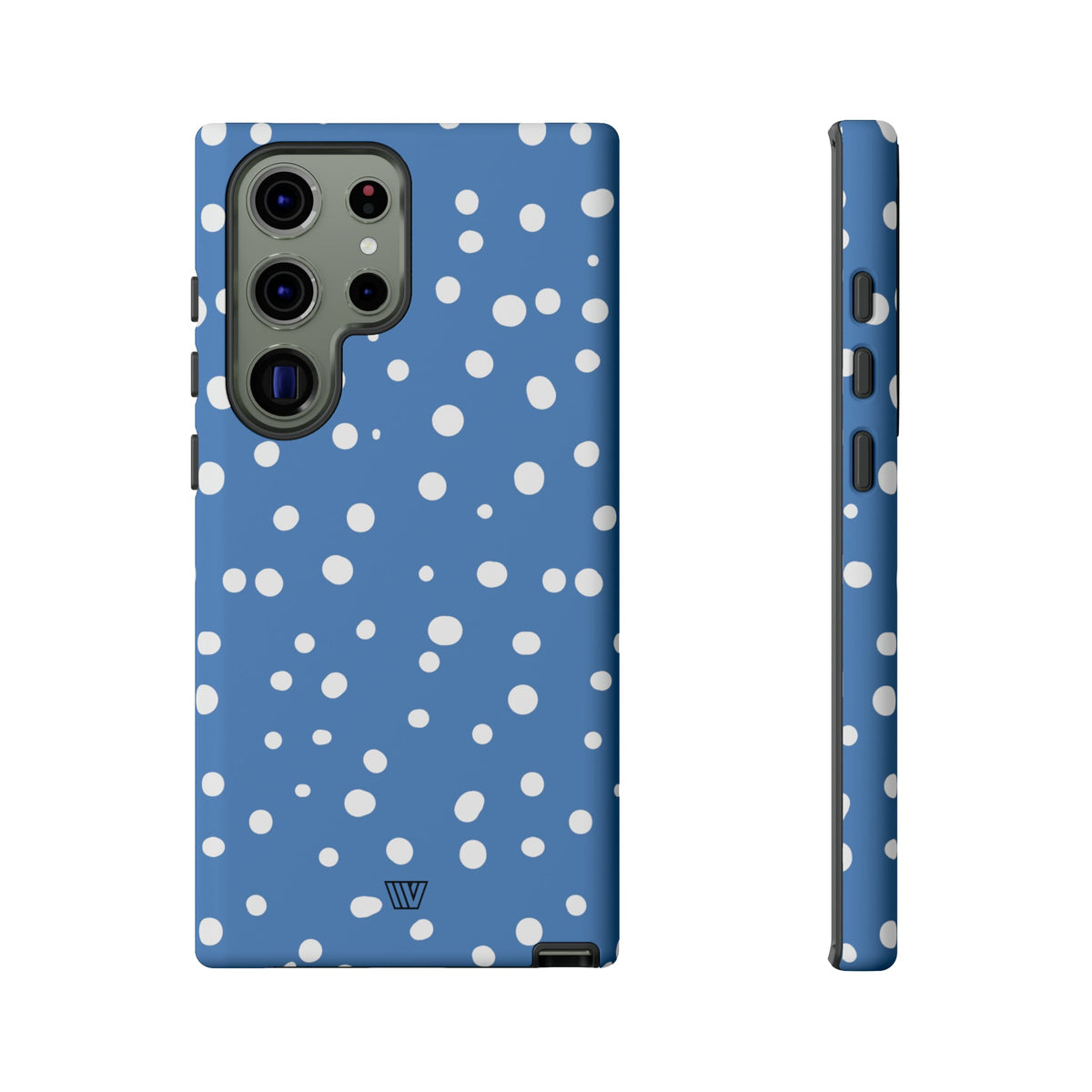 Dusty Blue Dots Tough Phone Case Dual-Layer Protection