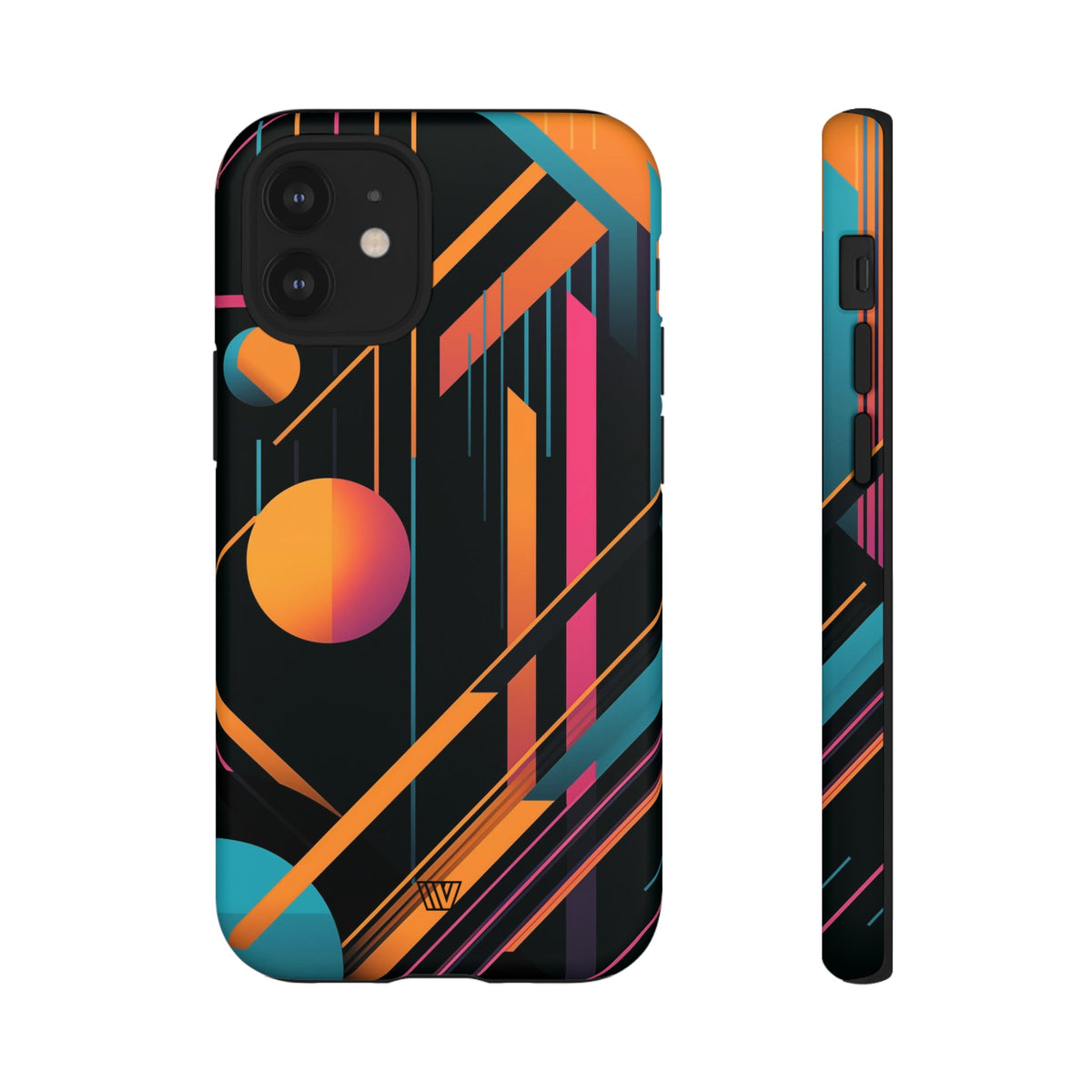 Tough Phone Case Dual-Layer Impact Resistant BOLD RETRO LINES