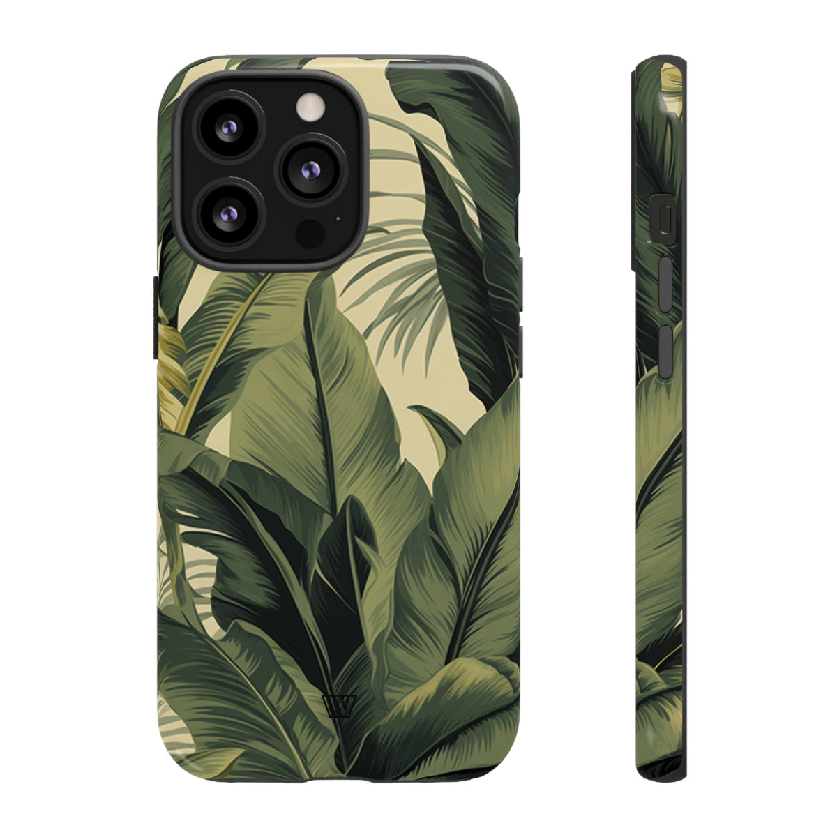 Tropical Leaves Tough Phone Case Dual-Layer Protection
