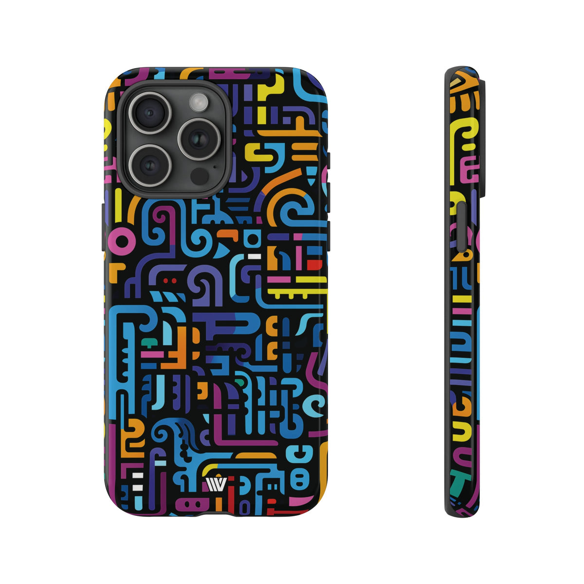 Tough Phone Case Dual-Layer Impact Resistant NEON GLYPHS