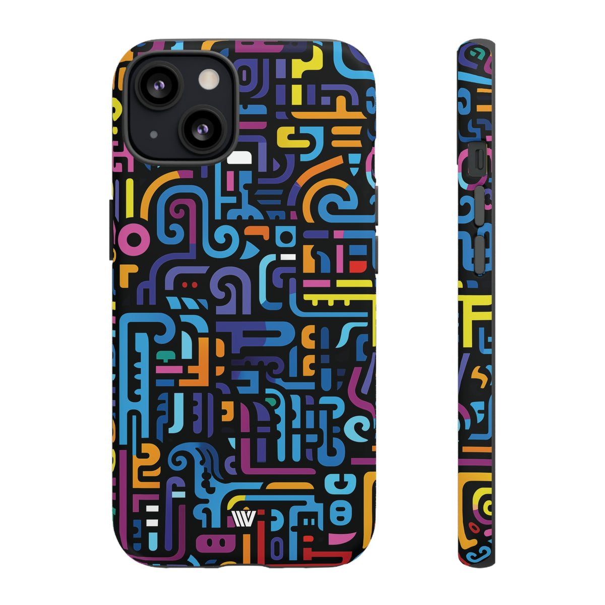 Tough Phone Case Dual-Layer Impact Resistant NEON GLYPHS