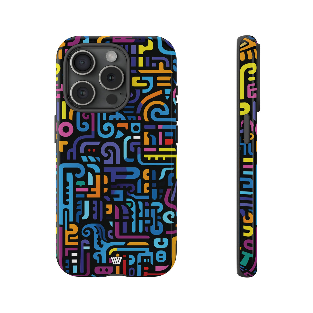 Tough Phone Case Dual-Layer Impact Resistant NEON GLYPHS