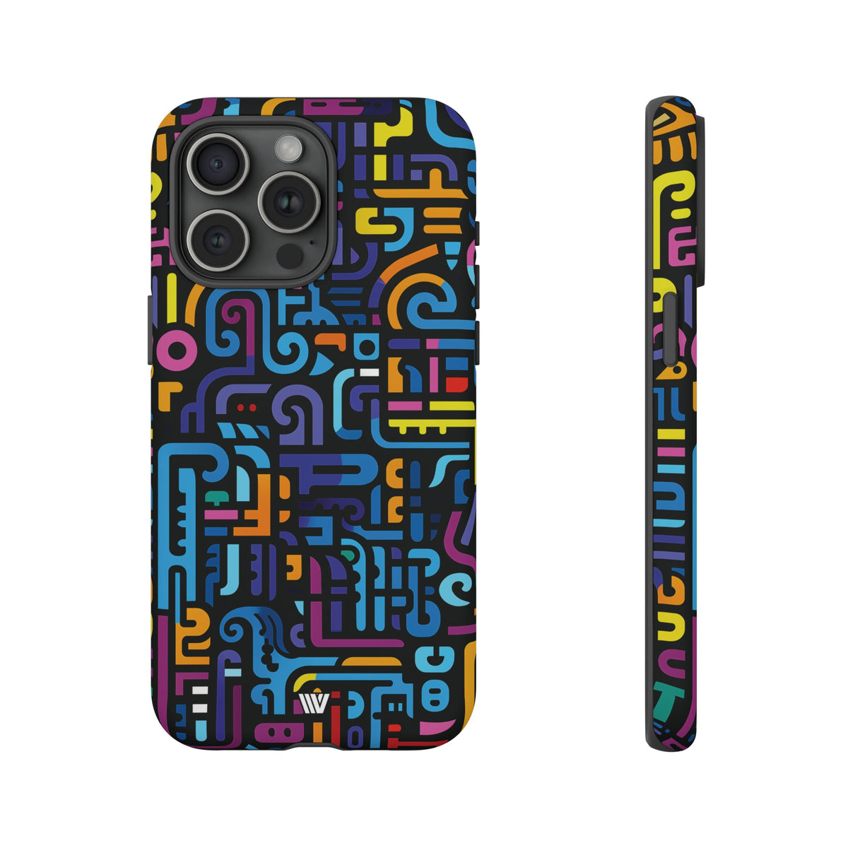 Tough Phone Case Dual-Layer Impact Resistant NEON GLYPHS