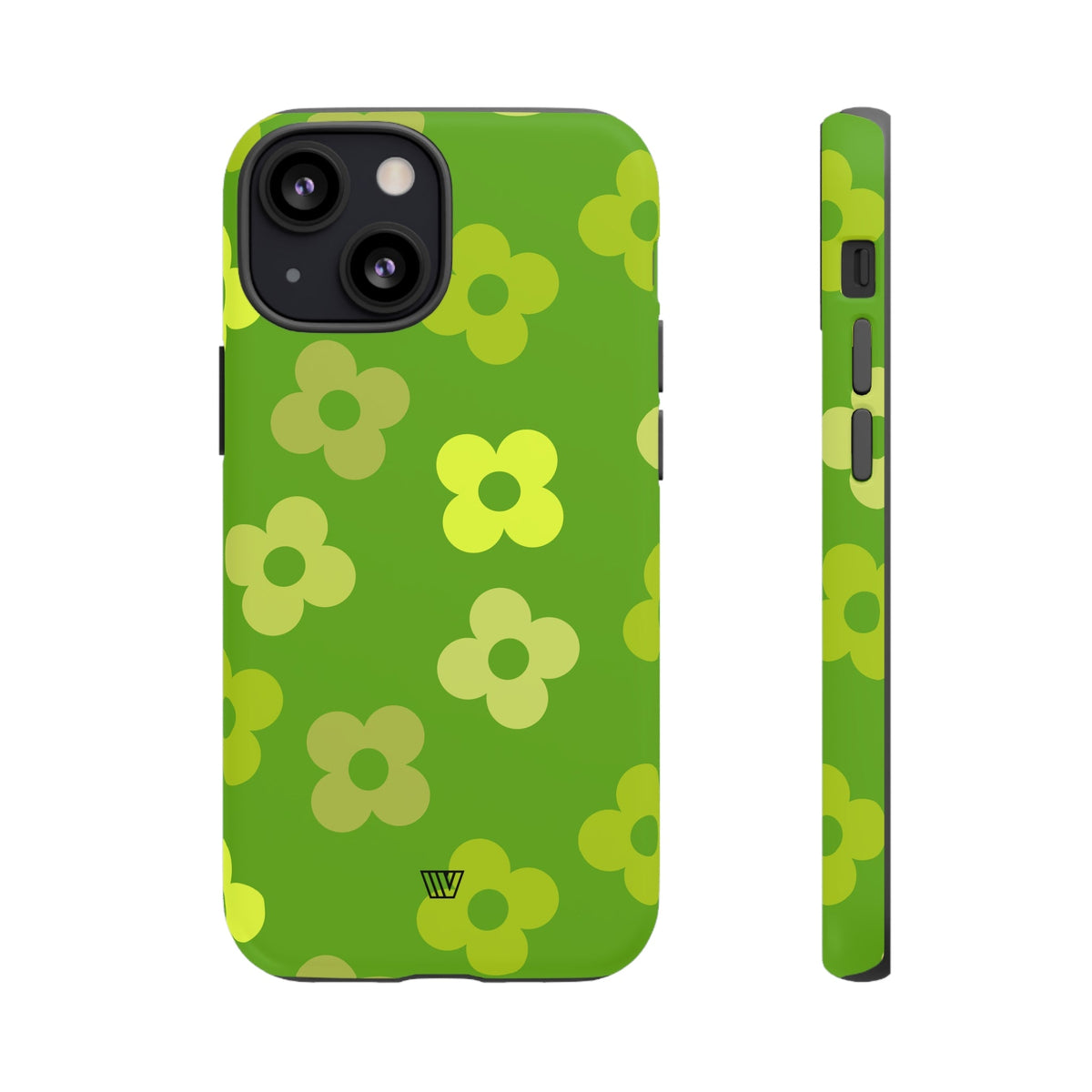 Green Retro Flowers Tough Phone Case