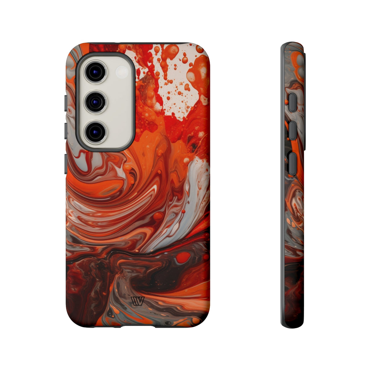 White Fire Paint Swirl Tough Phone Case