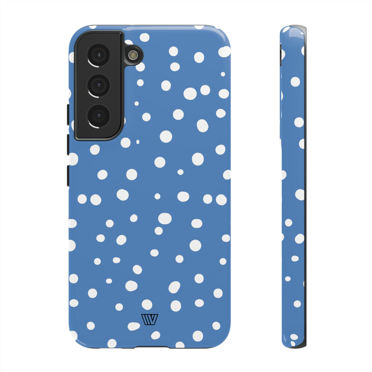 Dusty Blue Dots Tough Phone Case Dual-Layer Protection