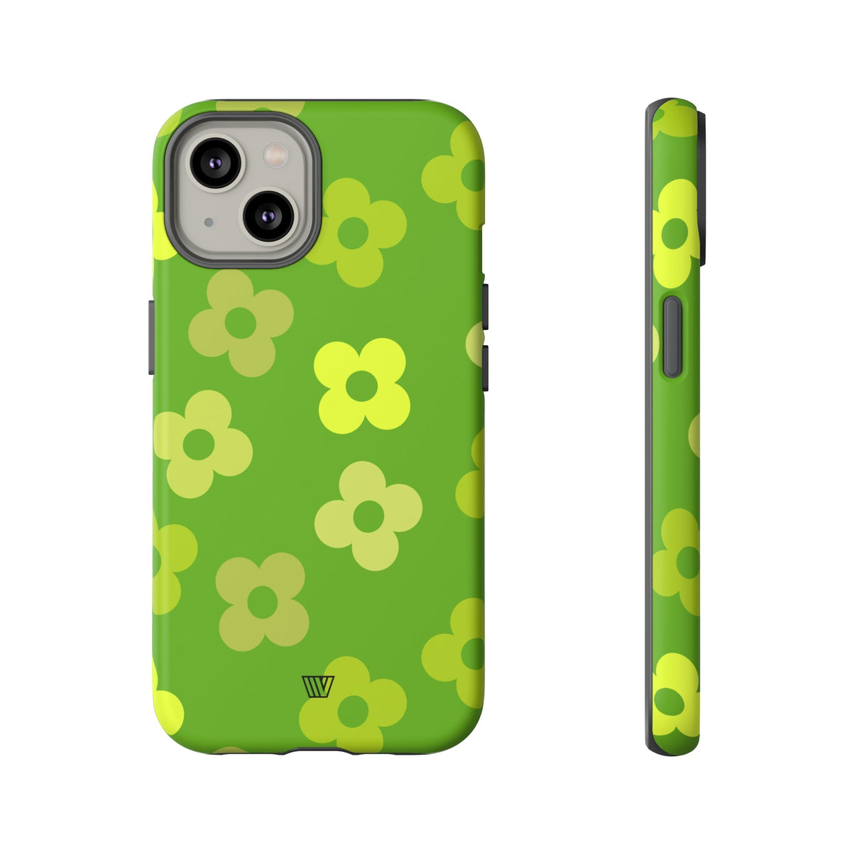 Green Retro Flowers Tough Phone Case