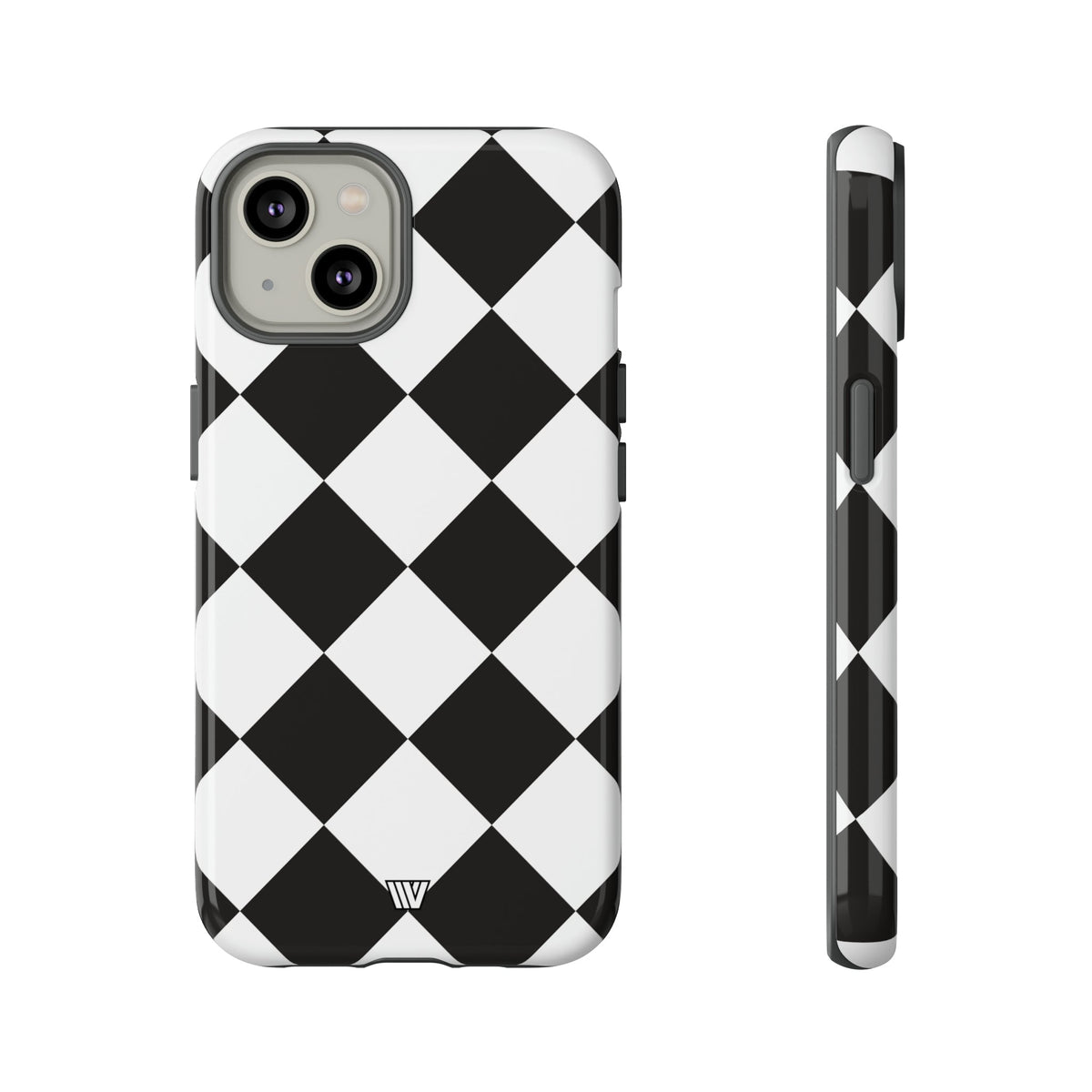 Black & White Diamond Tough Phone Case Dual-layer Protection