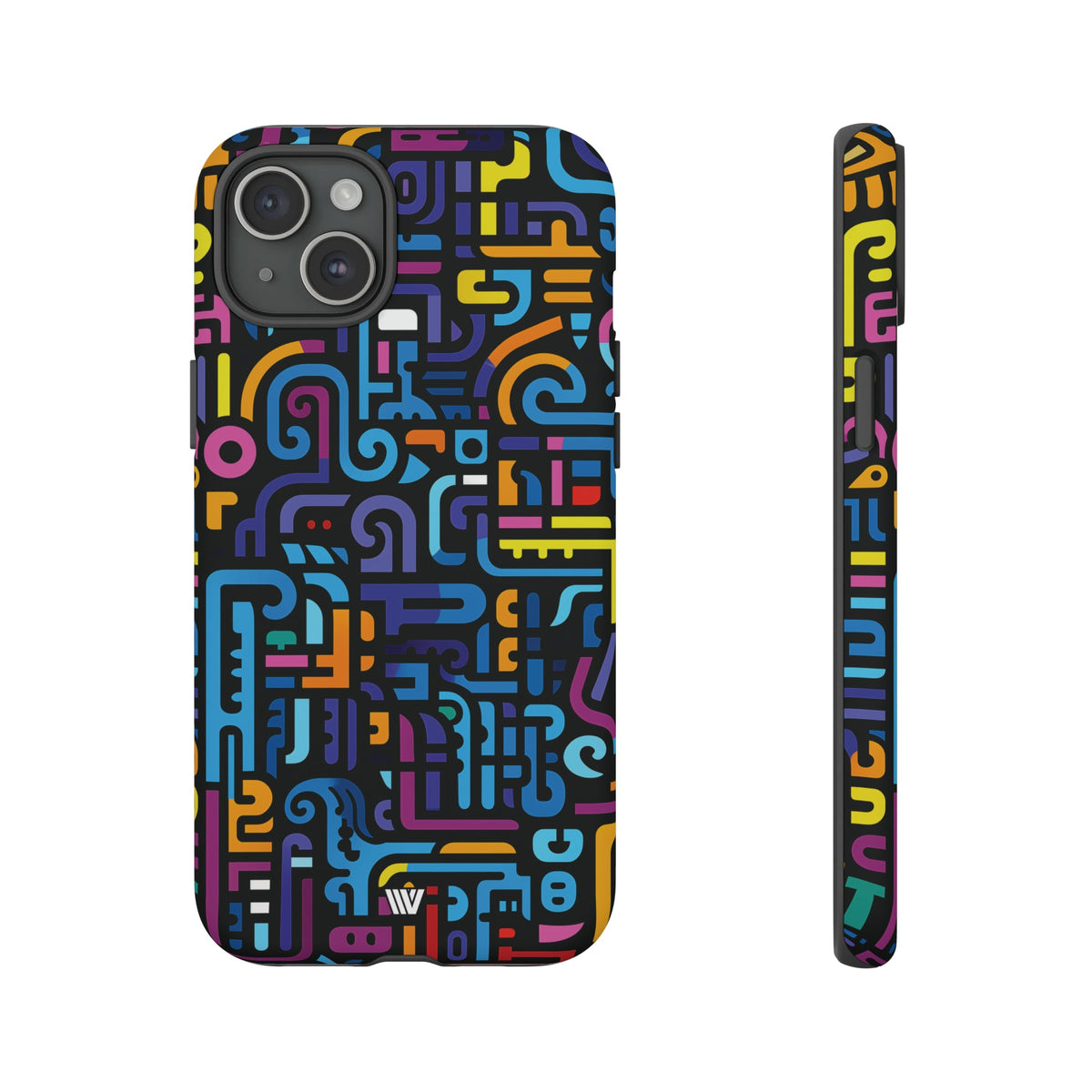 Tough Phone Case Dual-Layer Impact Resistant NEON GLYPHS