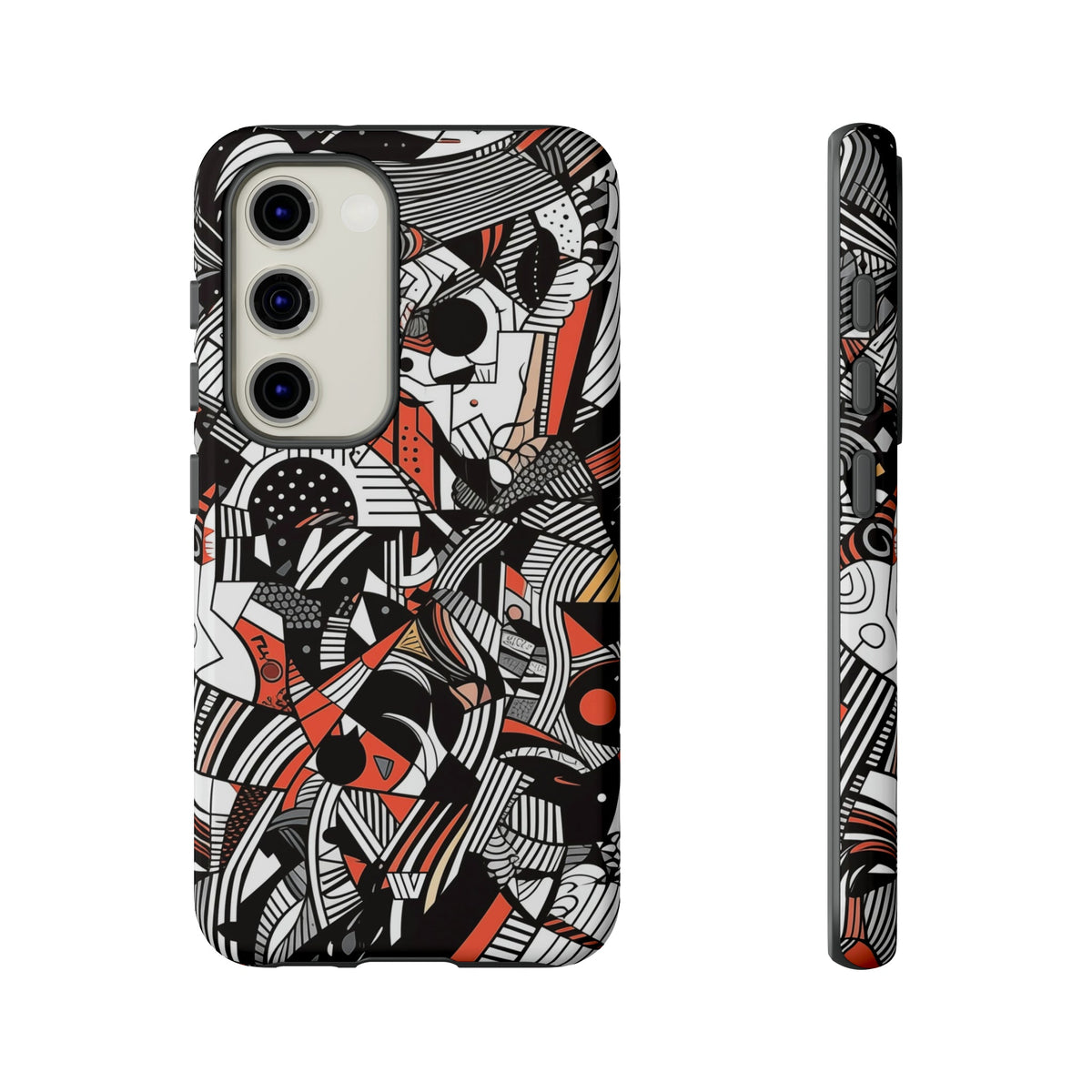 Abstract Doodle Tough Phone Case Dual-Layer Protection