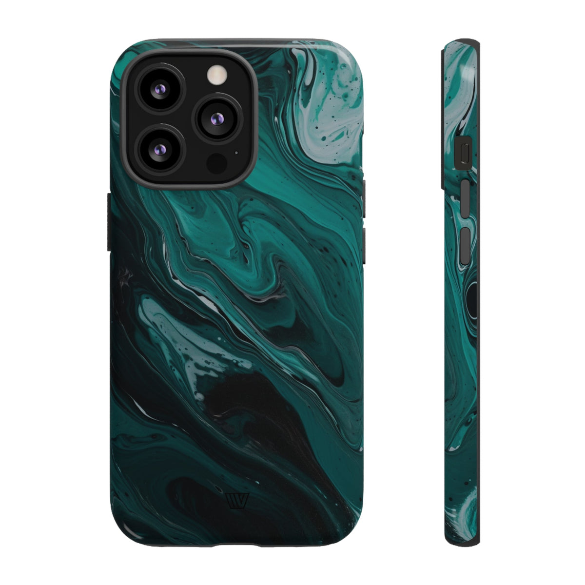 Teal Paint Swirl Tough Phone Case