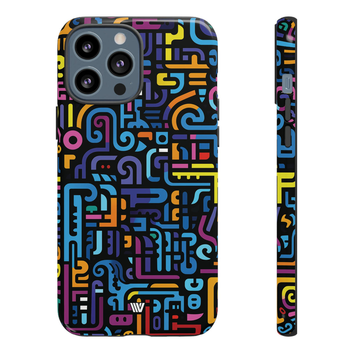 Tough Phone Case Dual-Layer Impact Resistant NEON GLYPHS