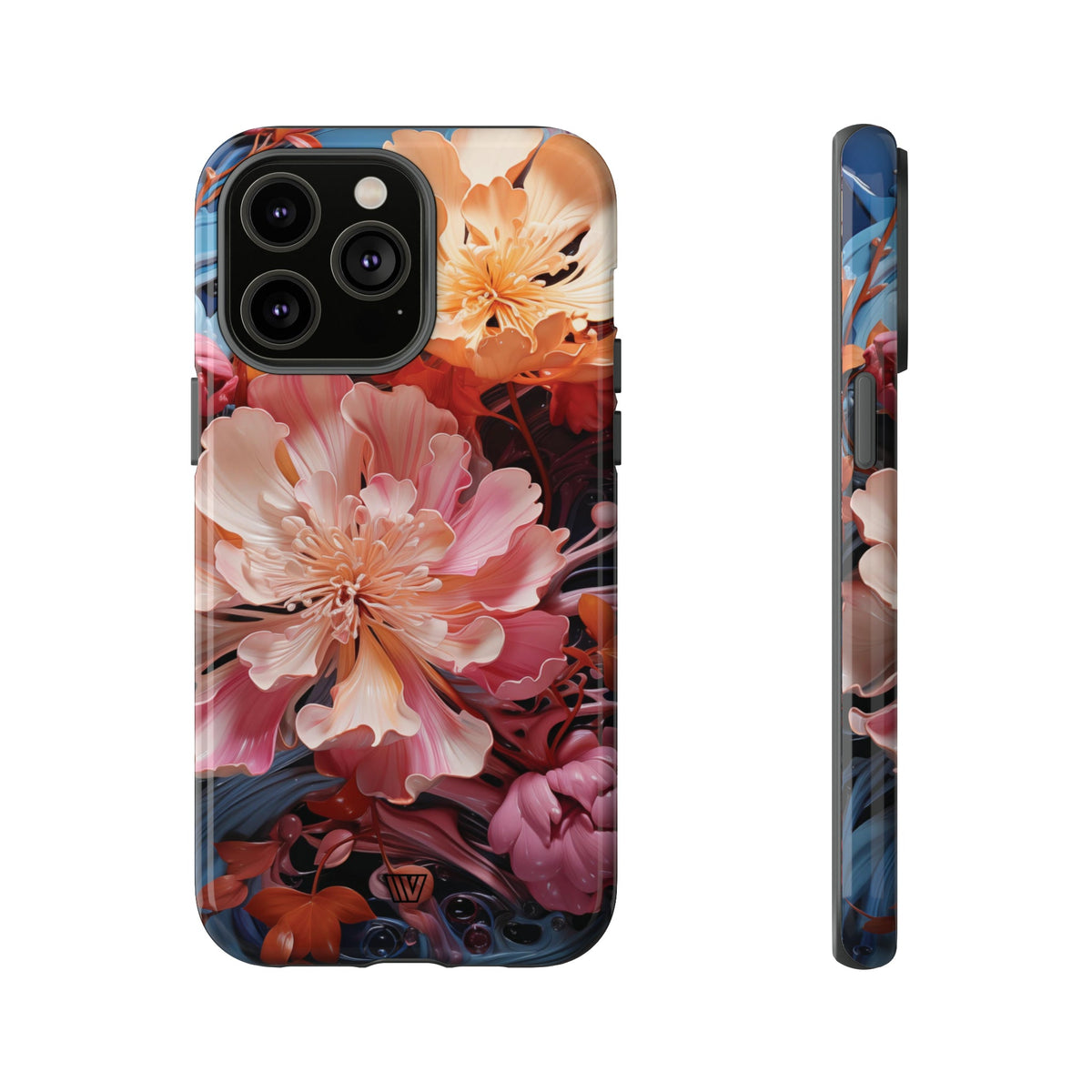 Paint Swirl Flowers Tough Phone Case