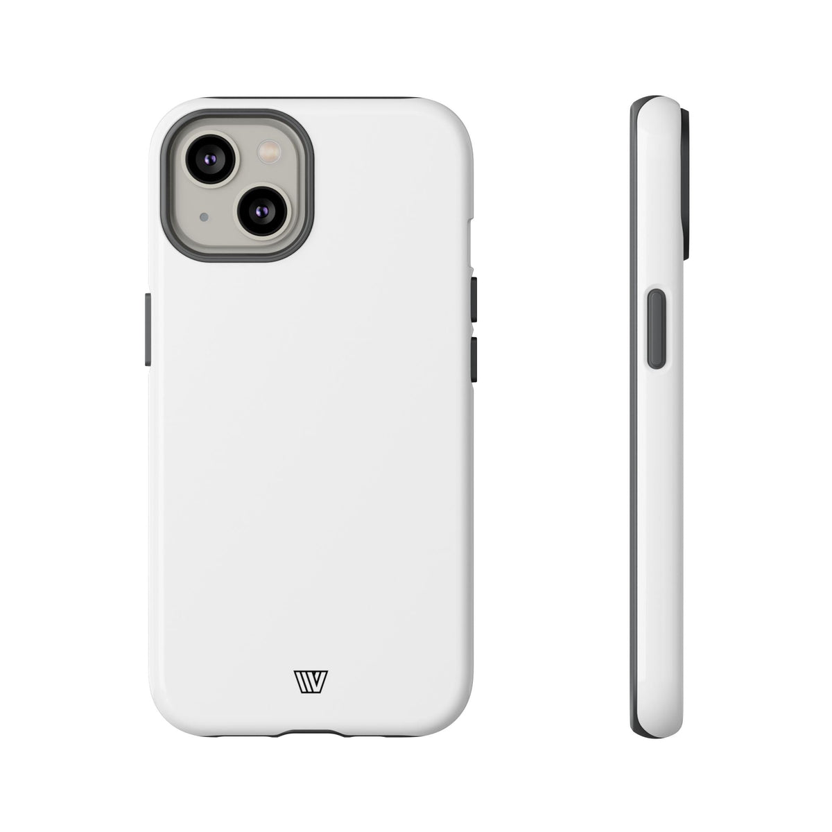 All White Tough Phone Case Protective Dual-Layer Polycarbonate Shell
