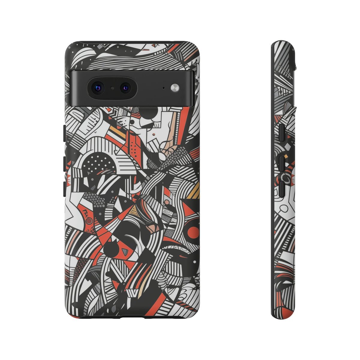 Abstract Doodle Tough Phone Case Dual-Layer Protection