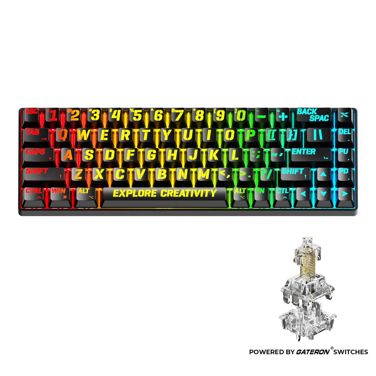 Rapid Trigger Hall Effect 68% Wired Magnetic Gaming Keyboard XVX HE68