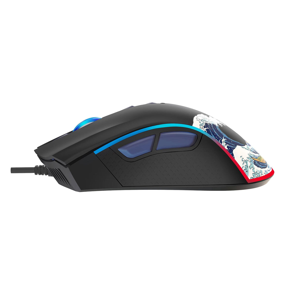 Kanagawa Themed Programmable Wired Gaming Mouse 7 Buttons XVX G705