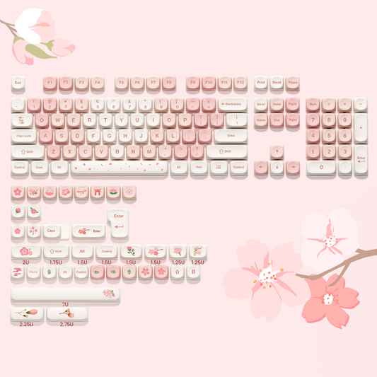 XVX Sakura MOA Profile Dye-Sub PBT 143-Key Keycap Set