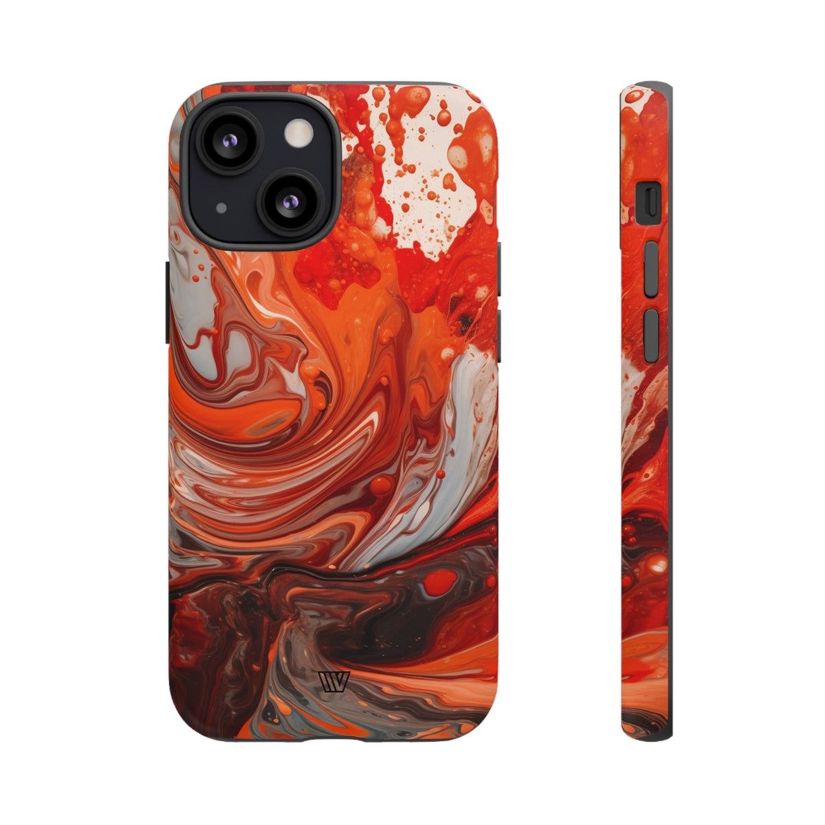 White Fire Paint Swirl Tough Phone Case