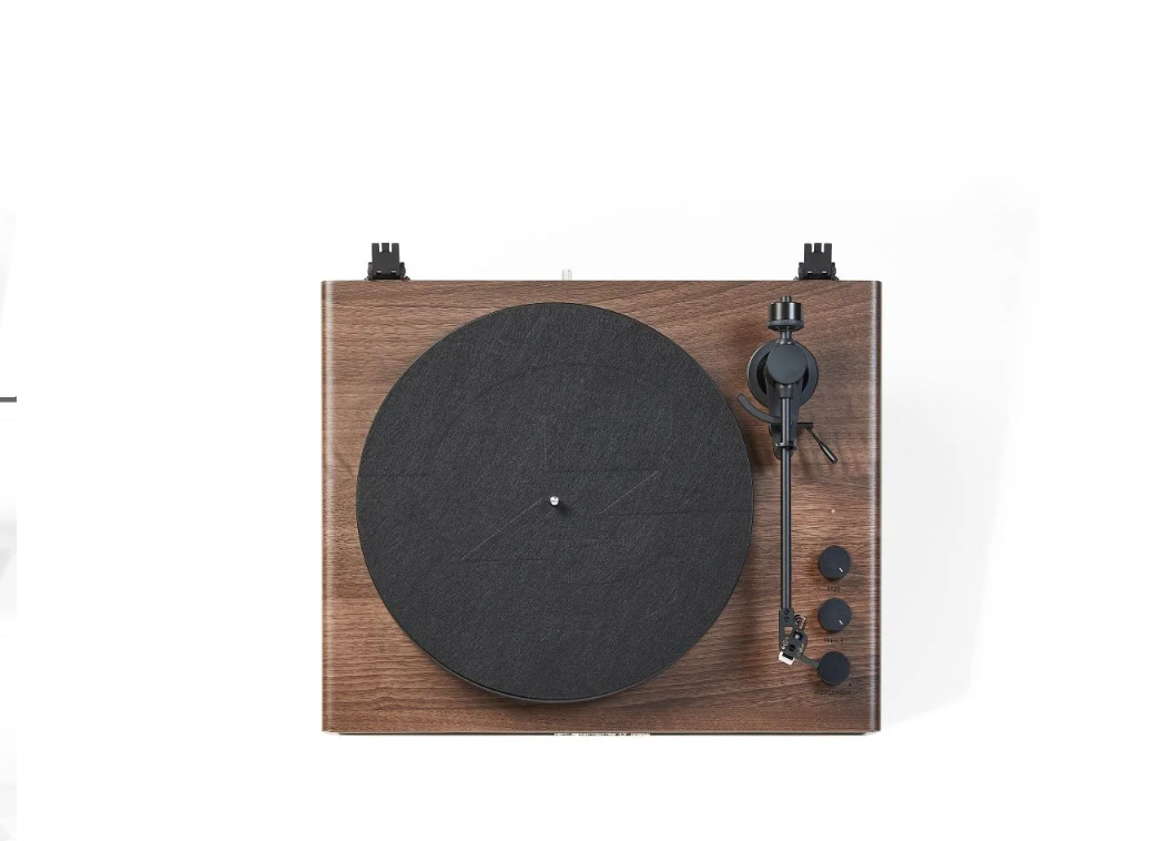 Crosley CR6046A 2-Speed Stave Turntable Record Player - Walnut and Gold-NEW