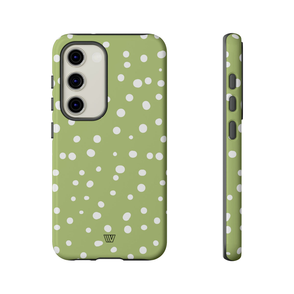 Tough Phone Case Dual-Layer Protection PALE OLIVE DOTS