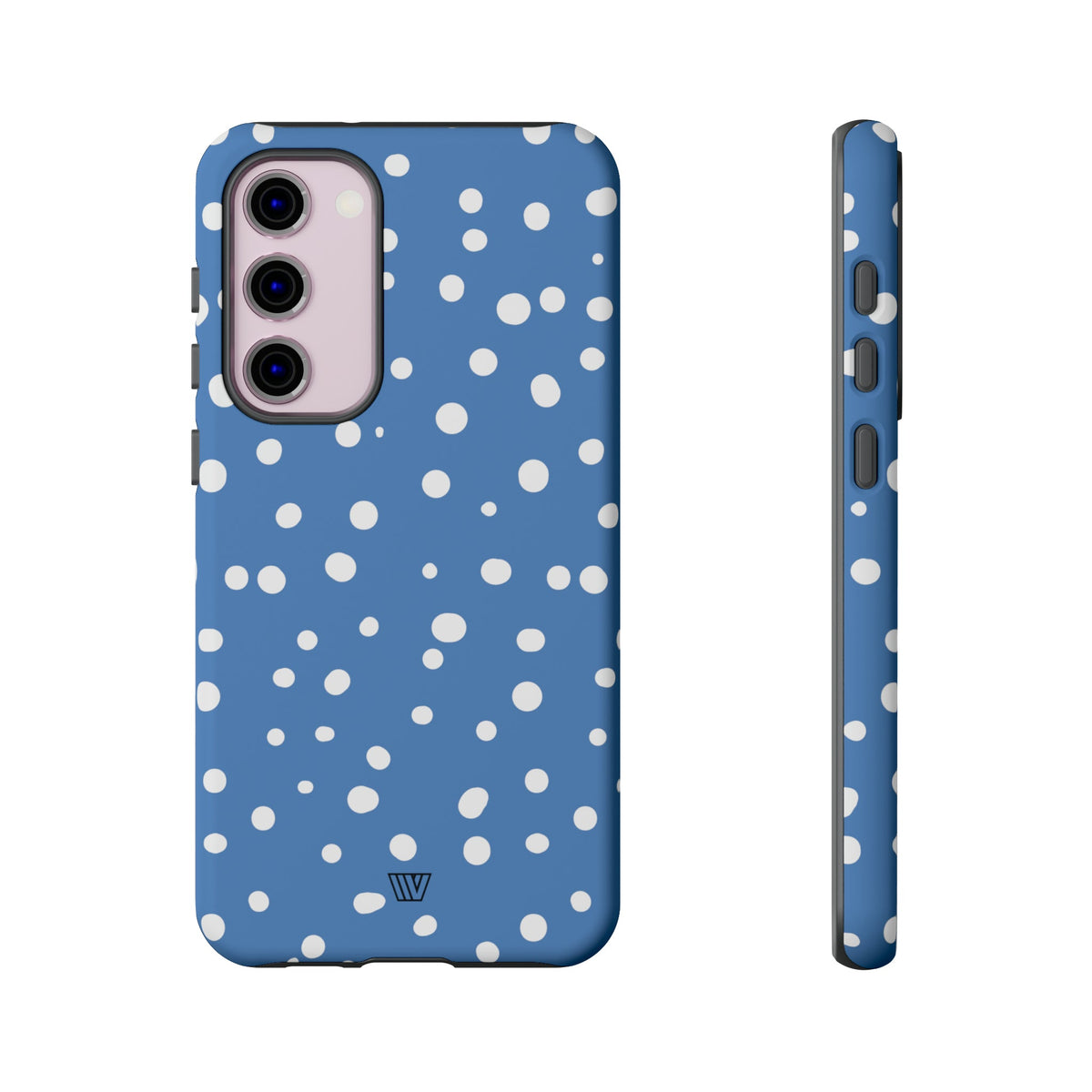 Dusty Blue Dots Tough Phone Case Dual-Layer Protection