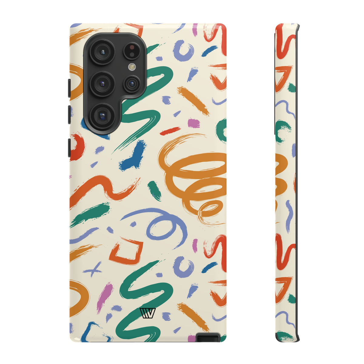Doodle Brush Strokes Tough Phone Case