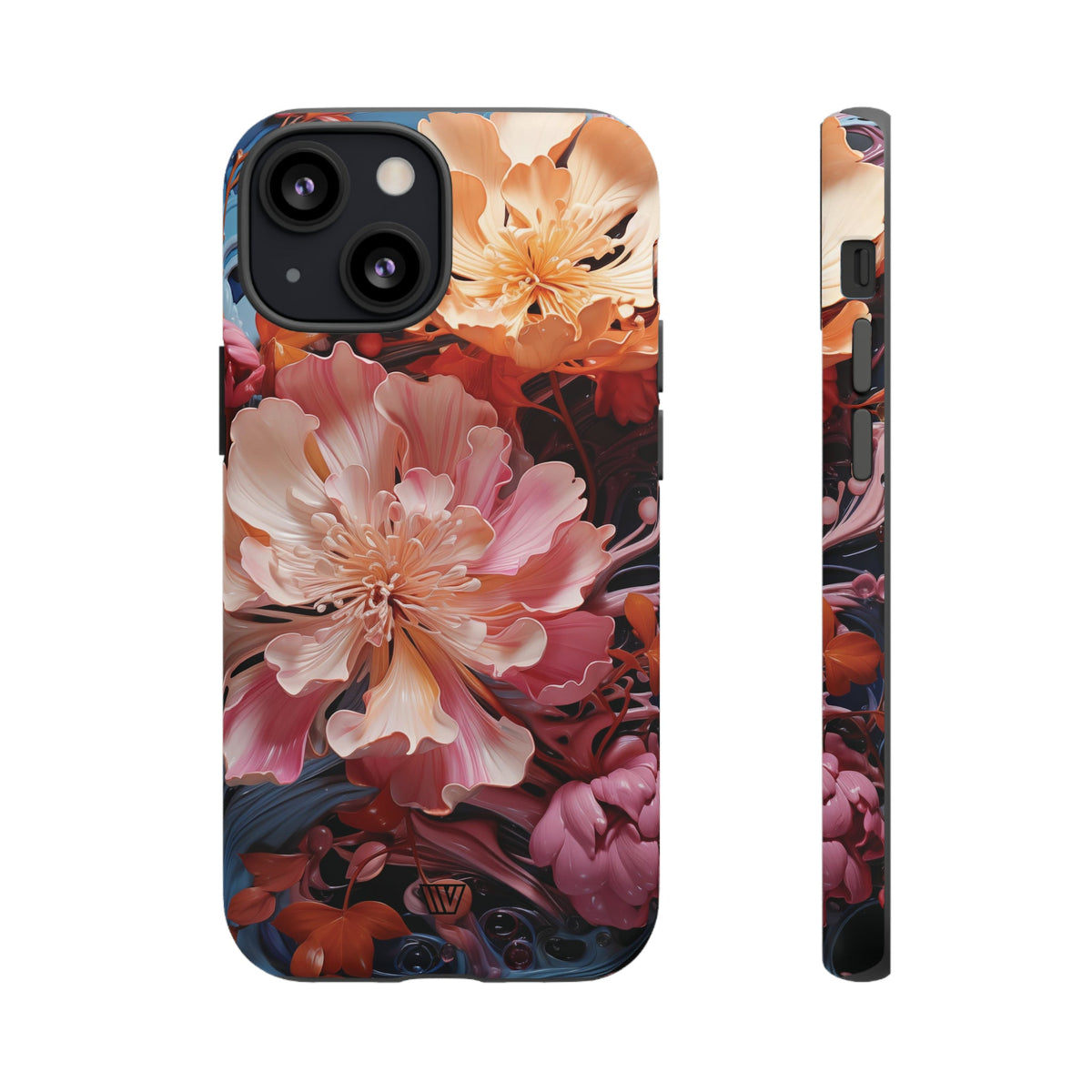 Paint Swirl Flowers Tough Phone Case