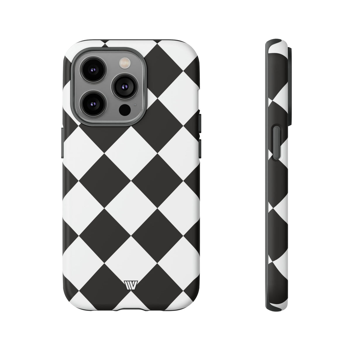 Black & White Diamond Tough Phone Case Dual-layer Protection
