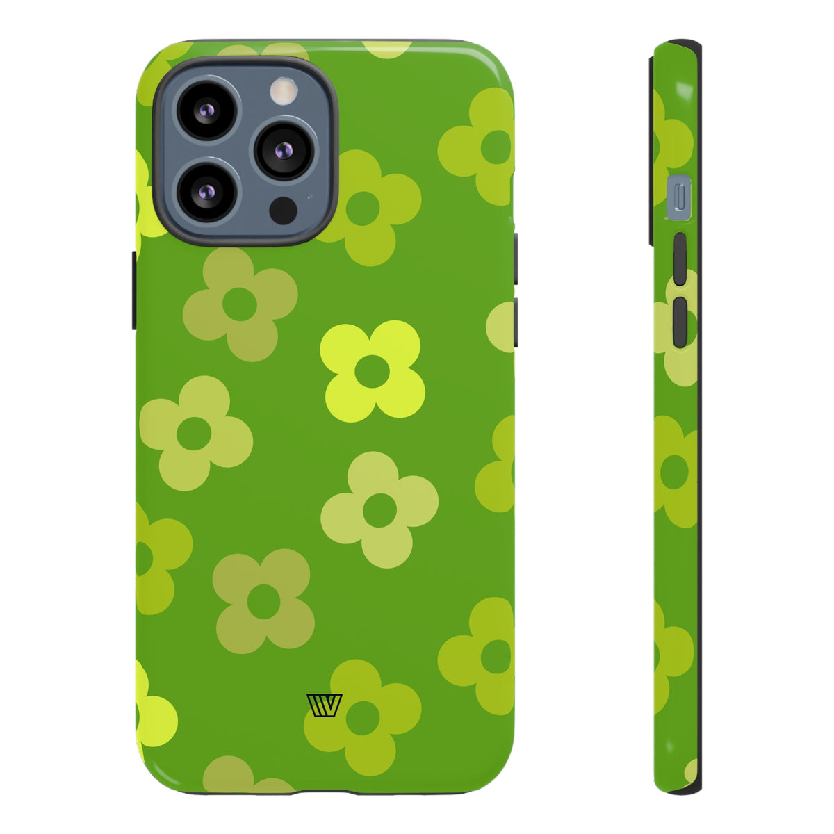 Green Retro Flowers Tough Phone Case