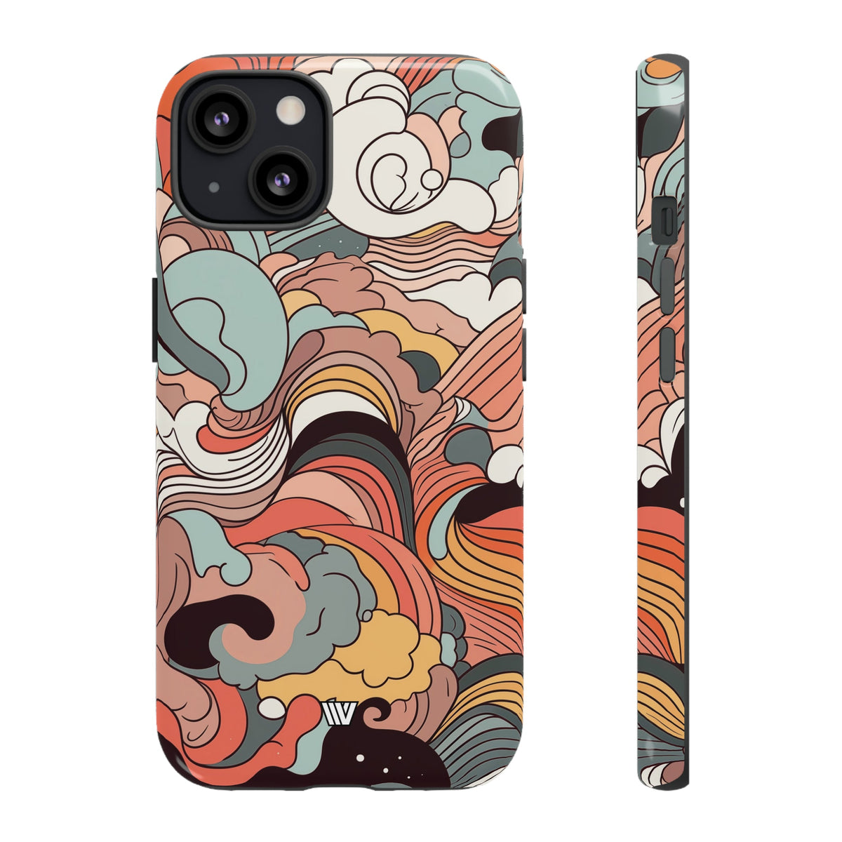Abstract Doodle Clouds Tough Phone Case