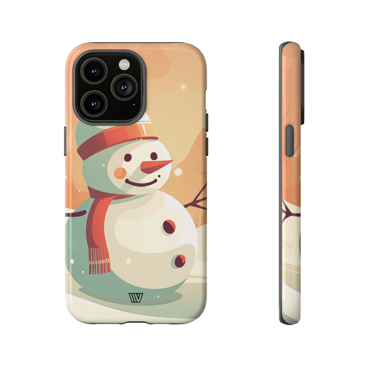 Tough Phone Case Impact Resistant Polycarbonate Dual-Layer SUNSET SNOWMAN