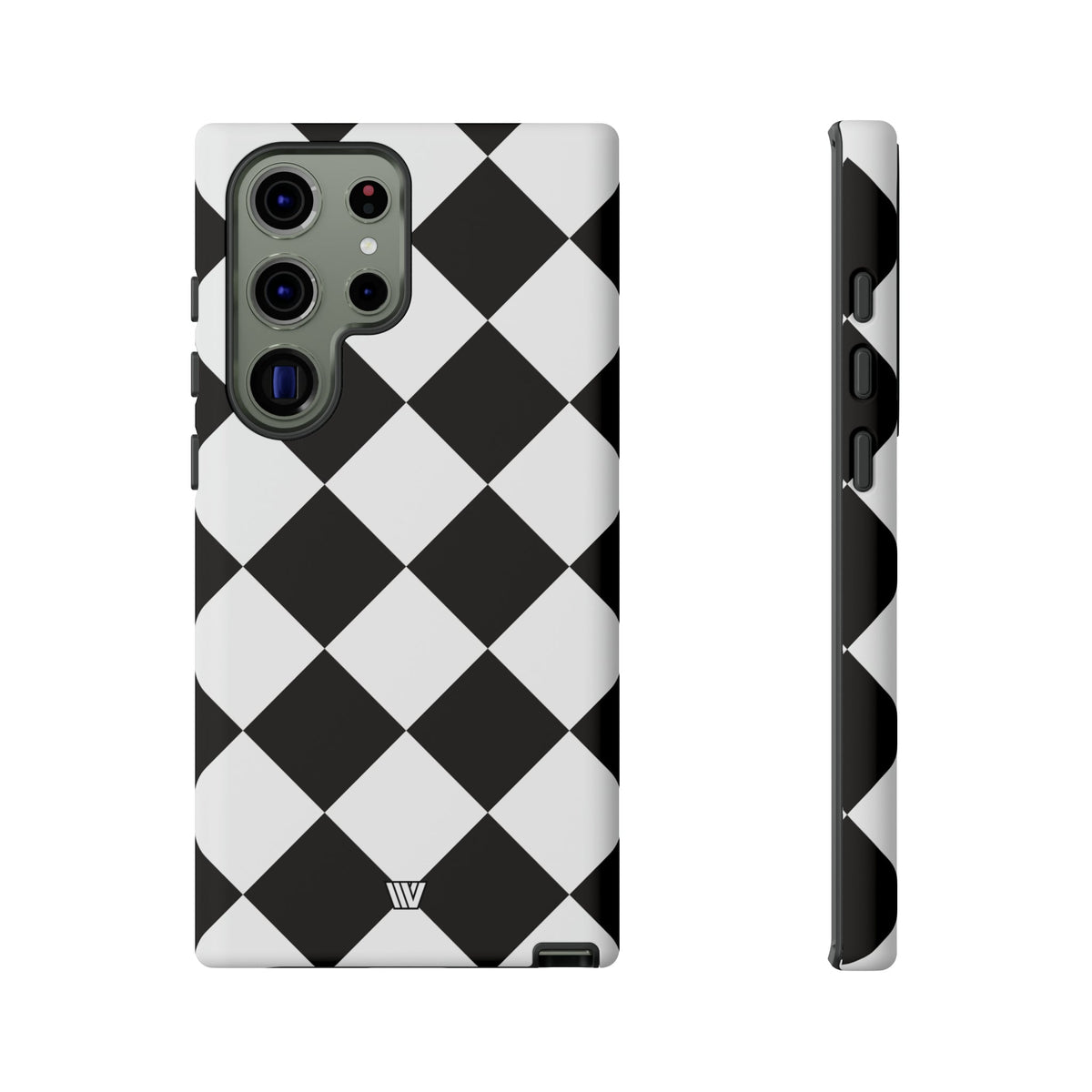 Black & White Diamond Tough Phone Case Dual-layer Protection