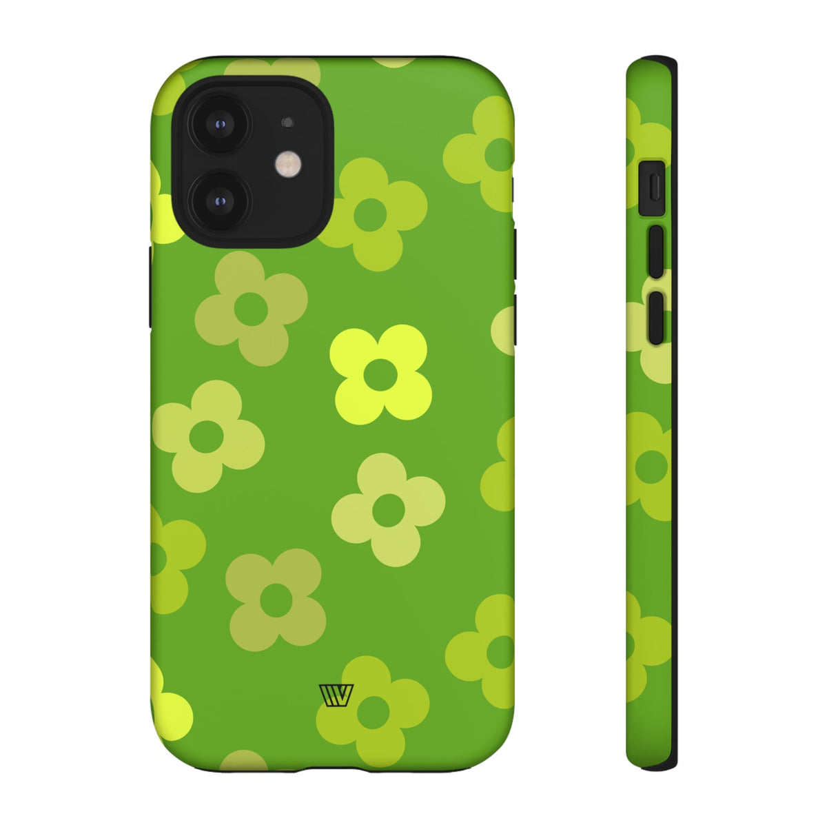 Green Retro Flowers Tough Phone Case