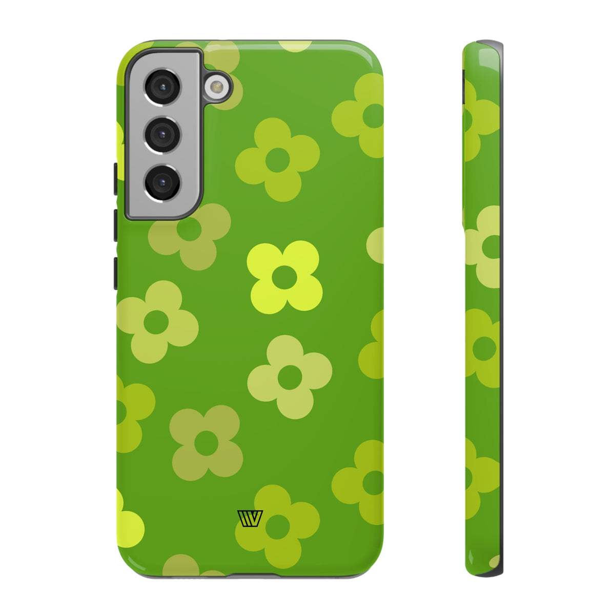 Green Retro Flowers Tough Phone Case