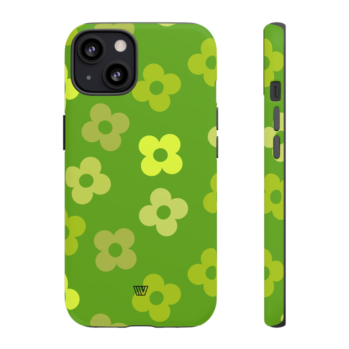 Green Retro Flowers Tough Phone Case