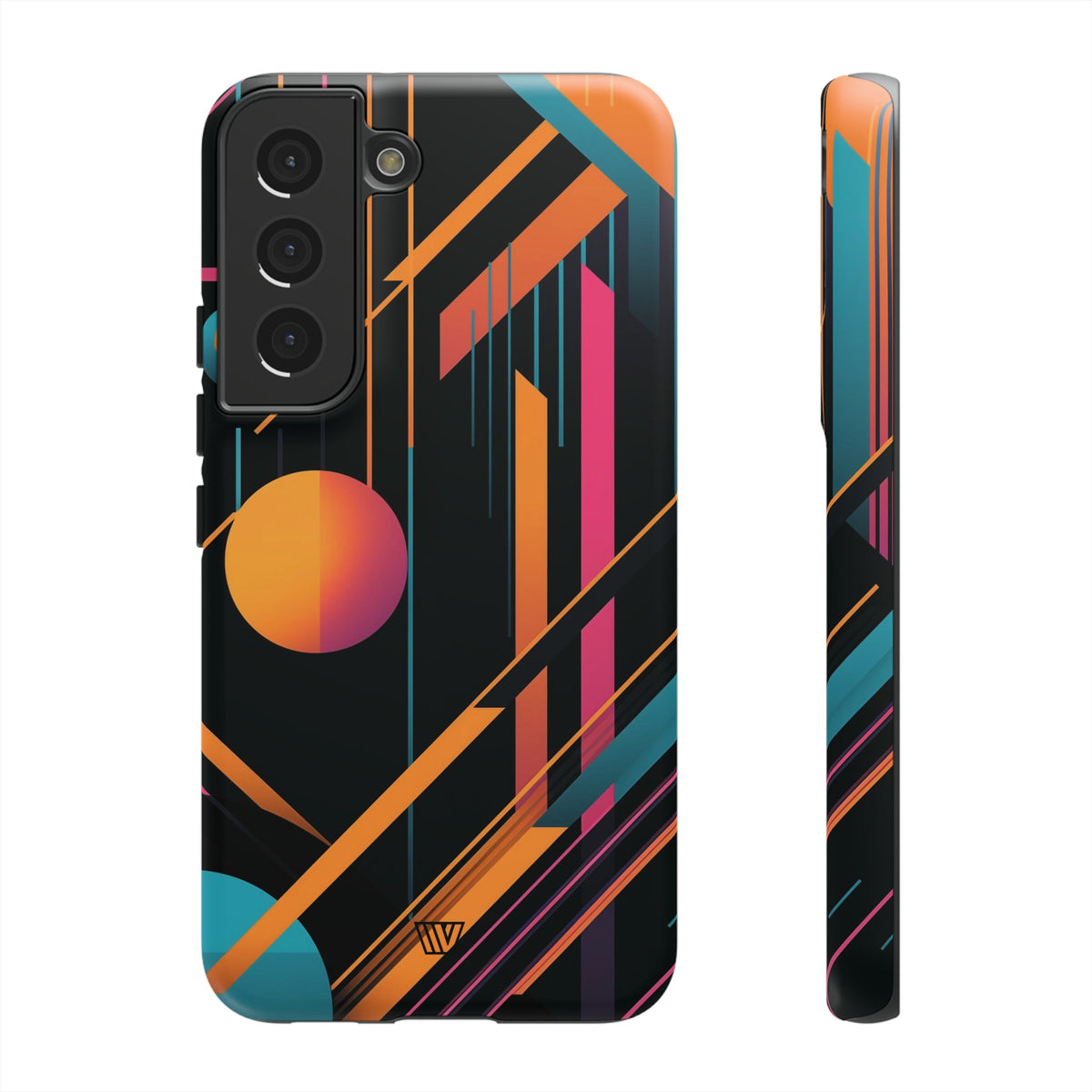 Tough Phone Case Dual-Layer Impact Resistant BOLD RETRO LINES