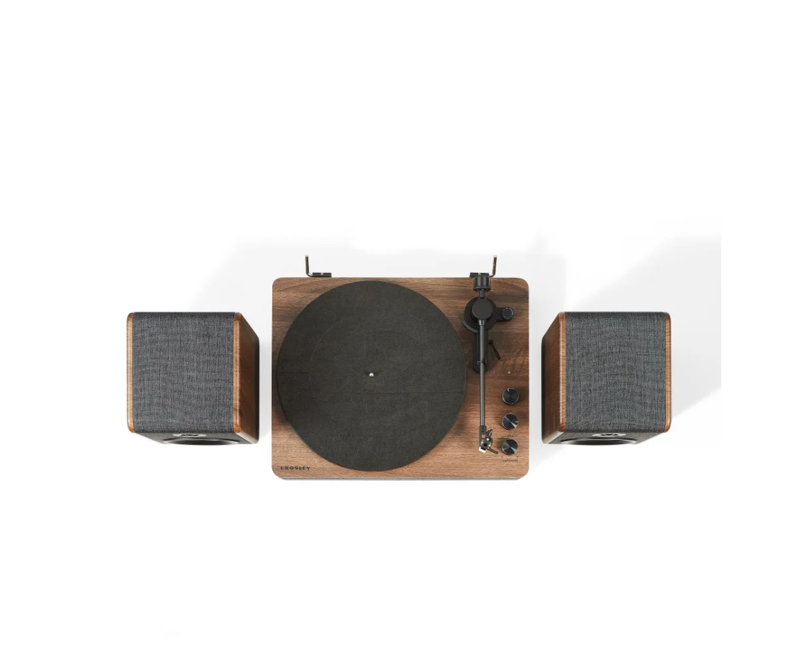 Crosley Nocturne 2-Speed Record Player With Speakers - Charcoal-NEW